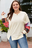 Women’s Plus Size Colorblock Patchwork Sleeve Sweatshirt | Zarnesh