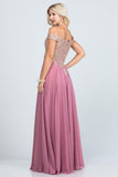 Women Plus Size Full Length Off Shoulder Chiffon Gown with Gold Lace Zarnesh