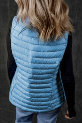 Women’s Plush Collared Quilted Zipped Puffer Vest | Zarnesh