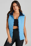 Women’s Plush Collared Quilted Zipped Puffer Vest | Zarnesh