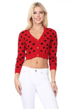 Women’s Polka Dot Jacquard Cropped Bolero Sweater Cardigan | Zarnesh