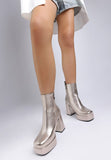Women’s Poulin Metallic Platform Ankle Chelsea Boots | Zarnesh