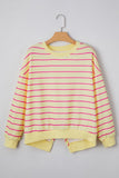 Women’s Pullover Striped Overlap Drop Shoulder Sweatshirt | Zarnesh