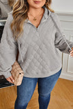 Women’s Quilted Plus Size Quarter Zip Pullover Hoodie | Zarnesh