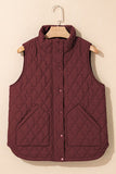 Women’s Quilted Snap Button Zip-Up Pocketed Vest | Zarnesh