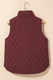 Women’s Quilted Snap Button Zip-Up Pocketed Vest | Zarnesh