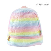 Women’s Rainbow Fur Backpack with Zipper Closure | Zarnesh