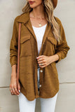 Women’s Relaxed Contrast Solid Flap Pockets Shacket | Zarnesh