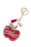 Women’s Rhinestone Teacher Apple Pillow Key Chain | Zarnesh