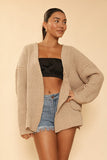 Women's Ribbed Knit Open Front Cardigan With Pockets | Zarnesh
