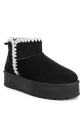 Women’s Rochas Scalloped Trim Faux Suede Snow Boots | Zarnesh