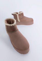 Women’s Rochas Scalloped Trim Faux Suede Snow Boots | Zarnesh
