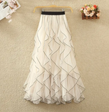 Women’s Ruffle Edge Tiered Layered Tulle Midi Skirt | Zarnesh
