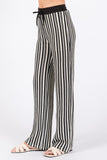 Women See-Through Stripe Knit Pants | Zarnesh