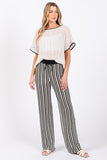 Women See-Through Stripe Knit Pants | Zarnesh