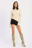 Women’s Sequin Asymmetrical Long Sleeve Top | Zarnesh