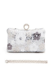 Women’s Sequins Flower Statement Box Clutch Bag | Zarnesh