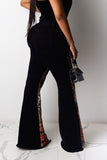 Women’s Sheer Embroidered Flare Pants Mesh Bell Bottoms | Zarnesh