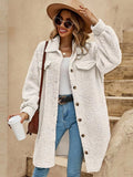 Women’s Sherpa Lapel Collar Long Sleeve Button Down Coat | Zarnesh