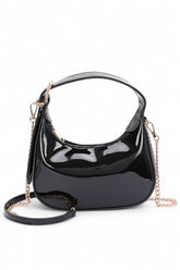 Women's Shiny Patent Faux Leather Top Handle Swing Bag | Zarnesh