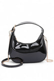 Women's Shiny Patent Faux Leather Top Handle Swing Bag | Zarnesh