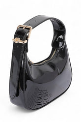 Women's Shiny Patent Faux Leather Top Handle Swing Bag | Zarnesh