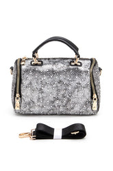 Women’s Rhinestone Metallic Two-Zipper Handbag | Zarnesh