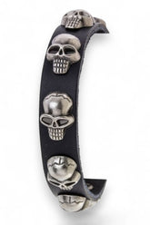 Women's Skull Studs Leather Cuff Bracelet | Zarnesh
