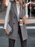 Women's Sleeveless Flattering Fit Lapel Neck Blazer Vest | Zarnesh