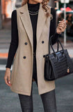 Women's Sleeveless Flattering Fit Lapel Neck Blazer Vest | Zarnesh