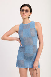 Women’s Sleeveless Mini Knit Open Back Dress | Zarnesh