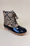 Women's Snake Print Lace Up Winter Snow Boots | Zarnesh