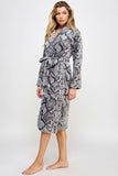 Women’s Snakeskin Print Plush Belted Payton Bathrobe | Zarnesh