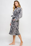 Women’s Snakeskin Print Plush Belted Payton Bathrobe | Zarnesh