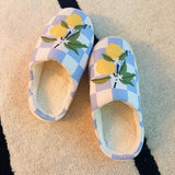 Women’s Soft Lemon Drop Gingham Lounge Slippers | Zarnesh