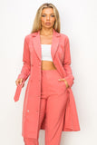 Women’s Solid Double Breasted Belted Trench Coat | Zarnesh