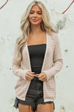 Women’s Solid Hollow Knit Open-Front Cardigan | Zarnesh