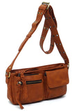 Women's Solid Leather Buckle Strap Wade Crossbody Bag | Zarnesh