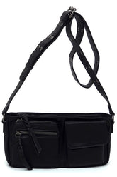 Women's Solid Leather Buckle Strap Wade Crossbody Bag | Zarnesh