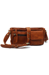 Women's Solid Leather Buckle Strap Wade Crossbody Bag | Zarnesh