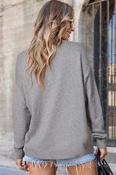 Women’s Solid Pullover Front Center Seam Drop Shoulder Sweater| Zarnesh