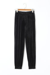 Women’s Solid Velvet with Elastic Waist Jogger Pants | Zarnesh