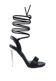 Women's Sheeny Clear Stiletto Lace-Up Sandal | Zarnesh