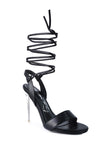 Women's Sheeny Clear Stiletto Lace-Up Sandal | Zarnesh