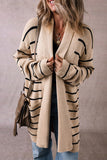 Women’s Stripe Shawl Neckline Open Cardigan with Pockets | Zarnesh