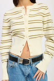 Women’s Striped Cropped Button-Down Cardigan | Zarnesh