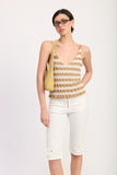 Women’s Striped Knit Ribbed Tank Cami Top | Zarnesh