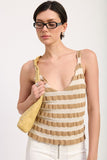 Women’s Striped Knit Ribbed Tank Cami Top | Zarnesh