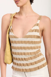 Women’s Striped Knit Ribbed Tank Cami Top | Zarnesh