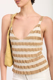 Women’s Striped Knit Ribbed Tank Cami Top | Zarnesh